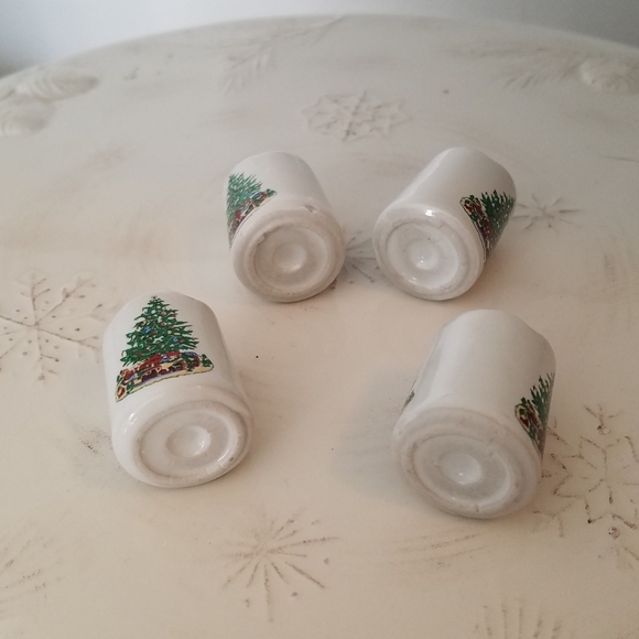 Set of 4 Vintage Christmas Tree Mini Candlesticks - Picture 5 of 7